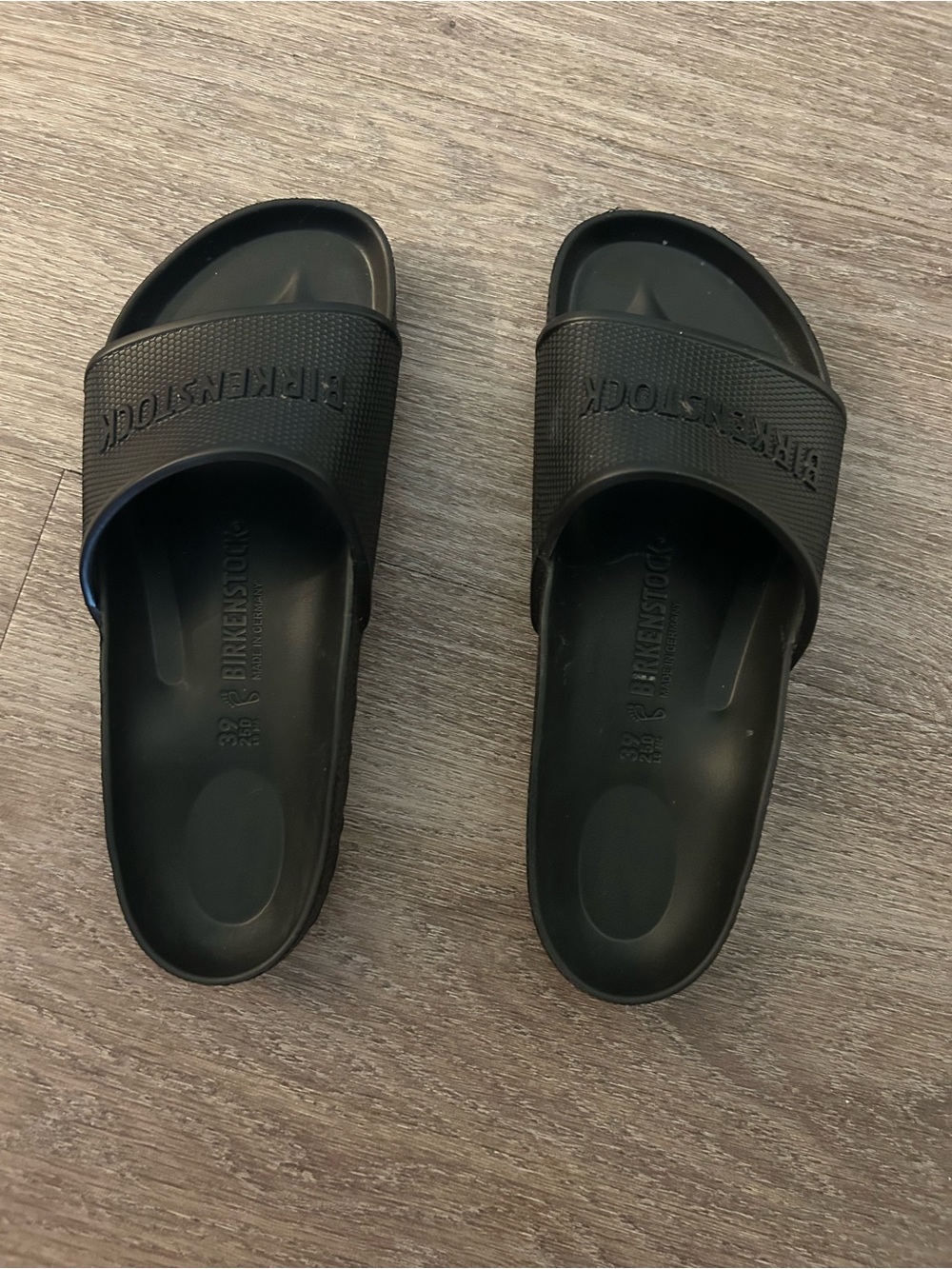 Birkenstock Black Rubber Slide Sandals